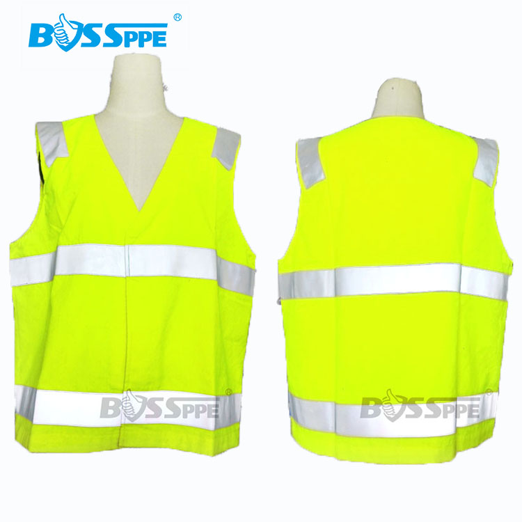 Baoshyam Fluorescent Orange Vest Labor Vest Protection Vest Flame Retardant Fireproof Waistcoat Waistcoat Safety Waistcoat Reflective Vest