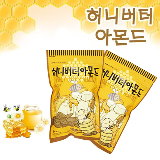 韩国[集货]直邮  海外原装蜂蜜黄油杏仁250克*2袋 共500g