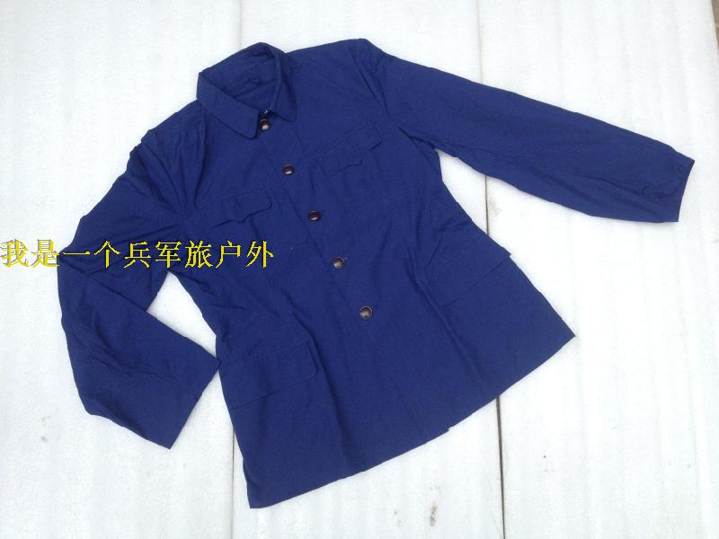 Old goods 65 blue really good fabric single coat in summer polyester clothes