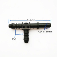 Khớp tee 7.89-ID6 Đường nhiên liệu ô tô Khớp nối nhanh T-type tee - Sửa đổi ô tô chổi rửa xe oto