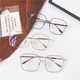 Hồng Kông phong cách retro chic box phẳng gương nữ mạng màu đỏ với phiên bản tiếng Hàn của hộp lớn học sinh đeo kính râm khung mùa hè nam tròng kính Kính khung