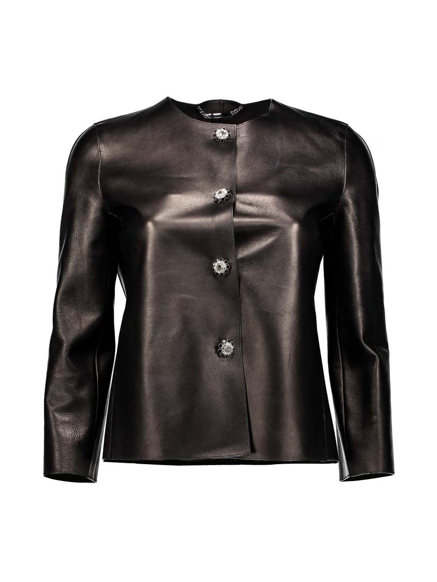 Dolce&Gabbana 咖啡色圆领开襟外套