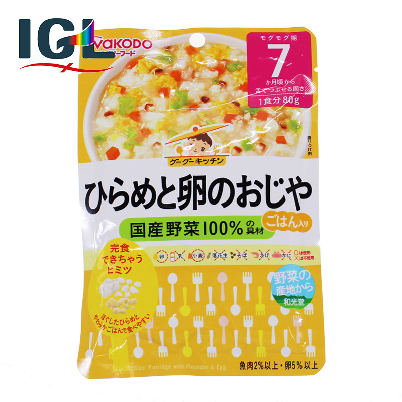 【直邮】和光堂比目鱼鸡蛋粥 宝宝婴幼儿辅食80g 7个月起