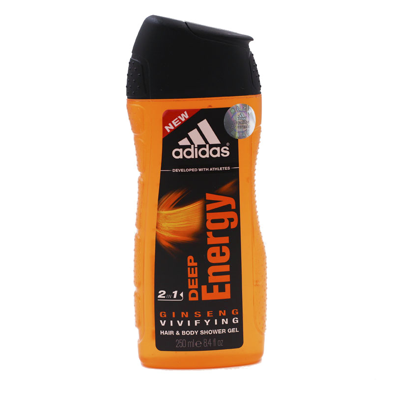 阿迪达斯 男士沐浴露洗发水二合一能量250ml
