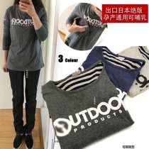 (Cotton 100 lap) Exit Japan Maternity universal Laced Alphabet Long Sleeve T-Shirt Pregnant Woman Blouses Breast