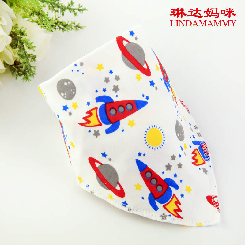 婴儿口水巾 宝宝三角巾口水巾 春夏 儿童围嘴 纯棉按扣方头巾