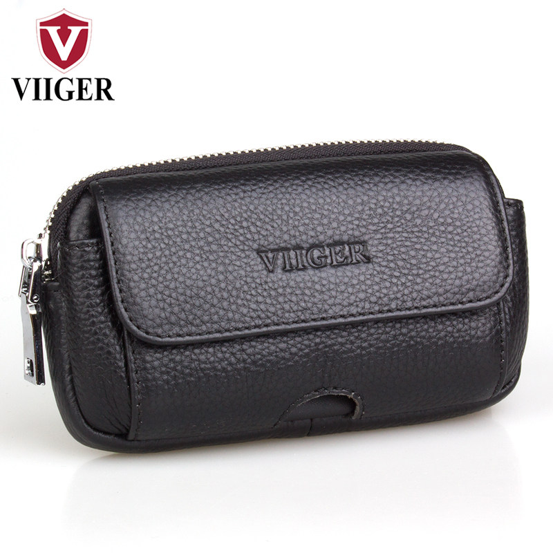 Men's 4 7 5 inches Apple 6S 8 cow leather mobile phone pocket wearing leather strap horizontal genuine leather casual multifunction small bag