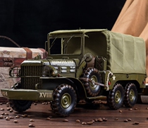 American retro nostalgic Iron classic car jeep transport vehicle military vehicle simulation iron model props ornaments