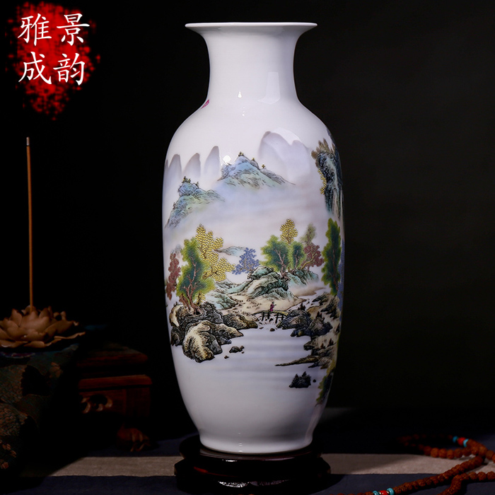Jingdezhen ceramics vase interior furnishing articles sitting room decoration new classic retro hydroponic lucky bamboo vase