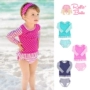 Áo tắm chống nắng tay dài cho trẻ em Mỹ Rufflebutts / áo tắm cho bé gái áo tắm điểm sóng 0-7 tuổi bộ đồ bơi xẻ cho bé gái