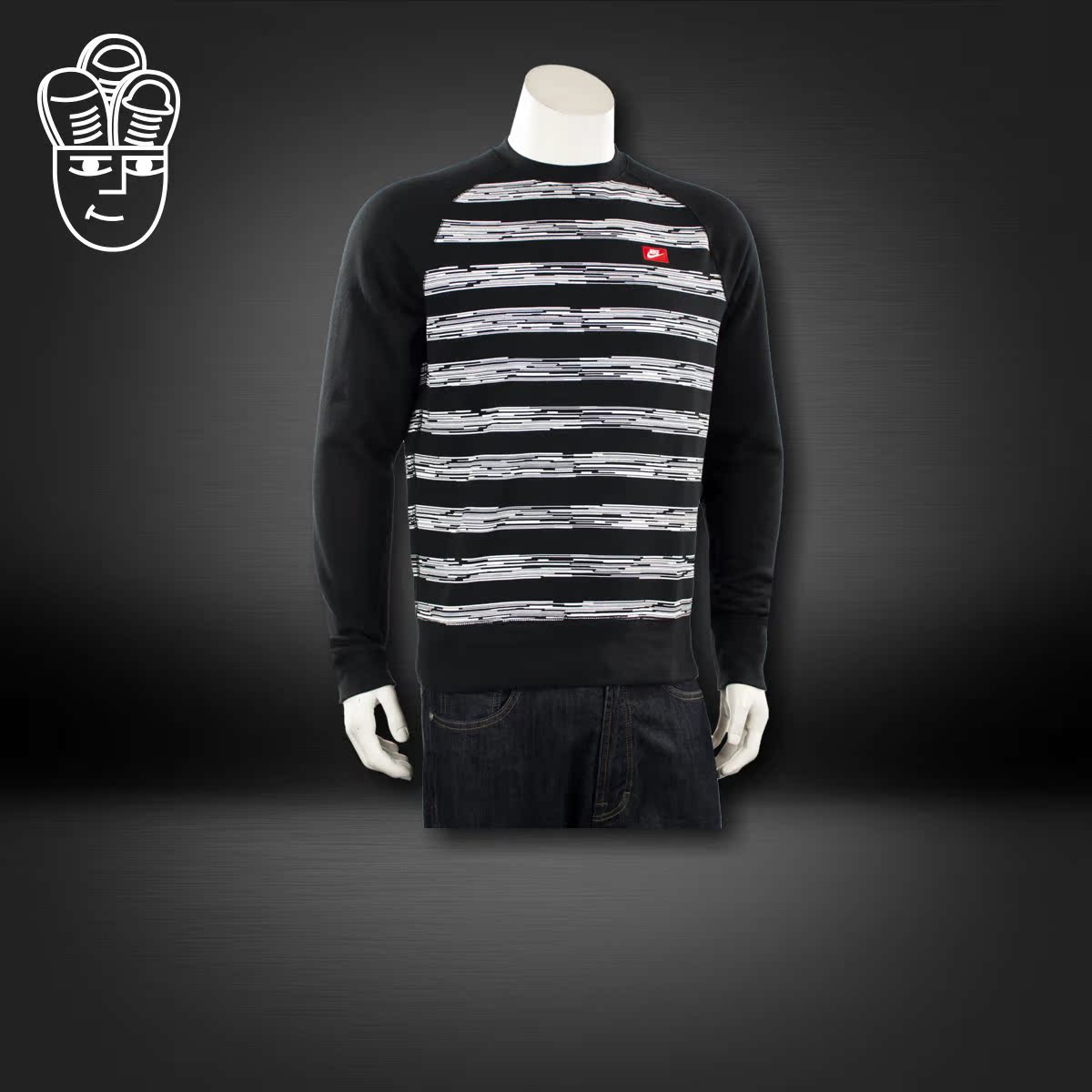 Nike AW77 Speed Stripe Crewneck 耐克男子运动卫衣 休闲套头衫
