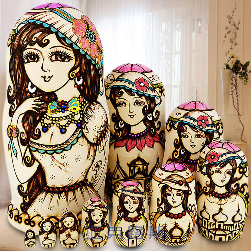 Yaklus explosion hand-painted business gift birthday gift Basswood matryoshka doll 10 layers 1069