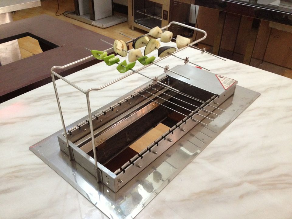 14 strings of new electric rotating charcoal grill charcoal grill automatic flip grill