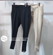 Dongdaemun Quần áo nam Hàn Quốc mua phiên bản Hàn Quốc của quần chẻ nhẹ sang trọng, lỏng lẻo, chín điểm, quần ống rộng