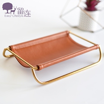 Liulian light and luxurious minimalist with modern high-end leather containing trays Dining Room Table table Table Room Decorations