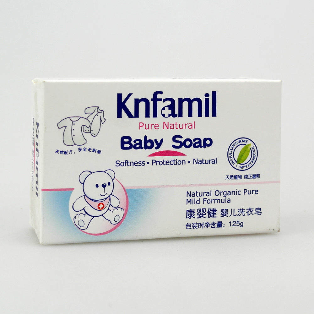 康婴健婴儿洗衣皂BB皂125g 淡香无刺激抗菌 KYJ053 保质期18.11