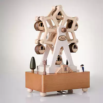 Taiwan wooden dating love Ferris wheel Taiwan Music Box Music Box music box to send girls birthday gift card