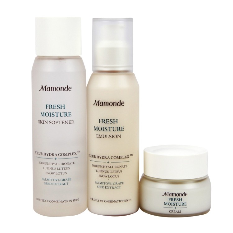 Mamonde/梦妆清泽保湿水乳霜三件套装 保湿补水清爽控油专柜正品