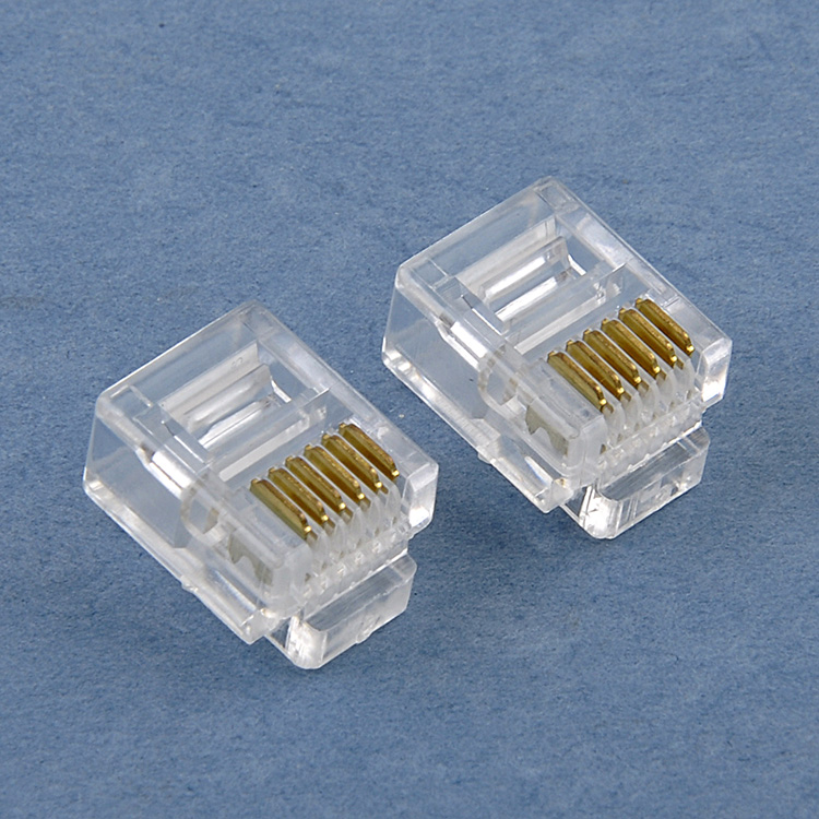 Hot sell 6P6C Phone crystal head six-core telephone line wiring sub RJ11 12 connector gilded plug 100
