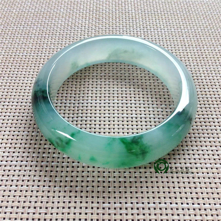 Jade natural jade bracelet ice species floating green women's jade bracelet watery gloss delicate counter certificate KC298