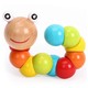 Wooden Variety Twisted Worm Caterpillar Beads Around Beads Children's Baby Early Education Educational Toys Color Cognition Building Blocks