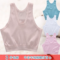 3 mảnh áo vest trung niên cotton chủ đề áo ngực ngắn thoải mái vest mùa hè đồ lót nữ vest mẹ áo thun 2 dây nữ