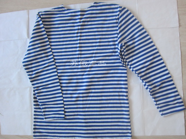 Russia Sky Blue Strip Navy Shirt Sea Soul Shirt Striped Long Sleeve T-Shirt Plus Velvet Edition