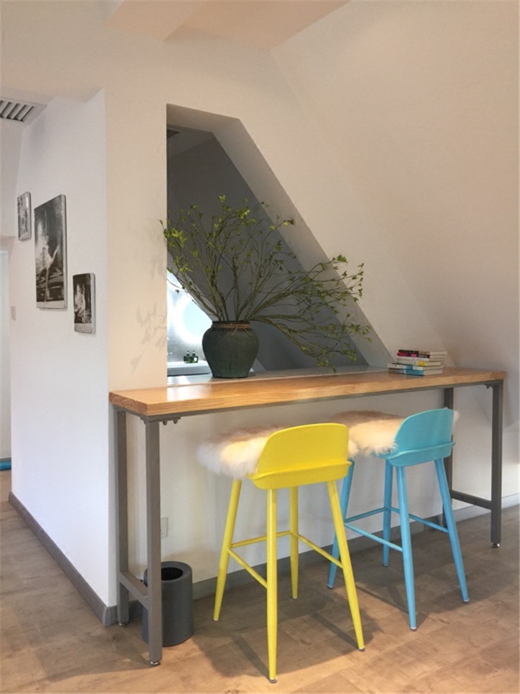 Nordic solid wood bar table home bar bar against the wall high table small bar milk tea shop manager long table customization