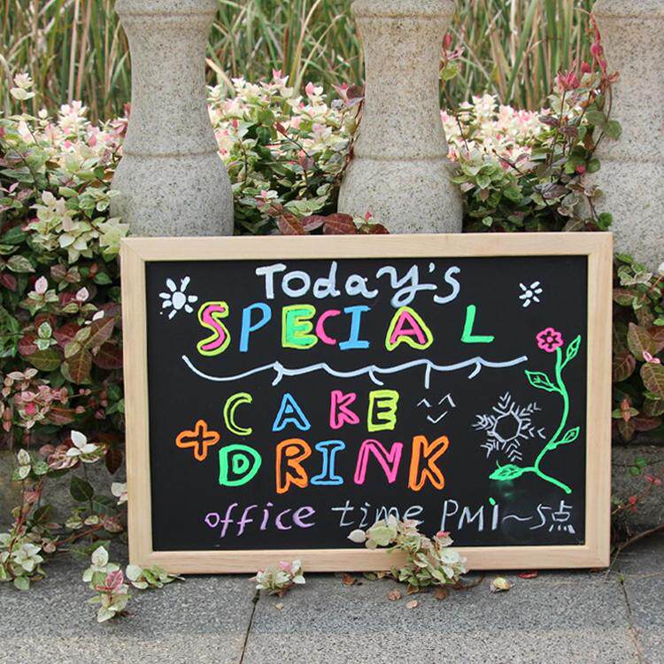 Solid wood frame double-sided hanging magnetic blackboard 30*40cm double-sided writing teaching home small blackboard