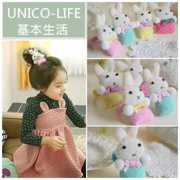 UNICO-LIFE╭? 超可爱布款小兔子儿童发圈-4色可选