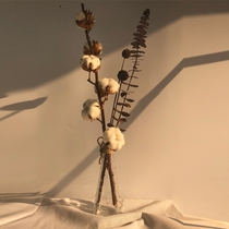 ins dried flower ornaments home Nordic style retro decoration simple cotton branch Eucalyptus leaf combination floral art