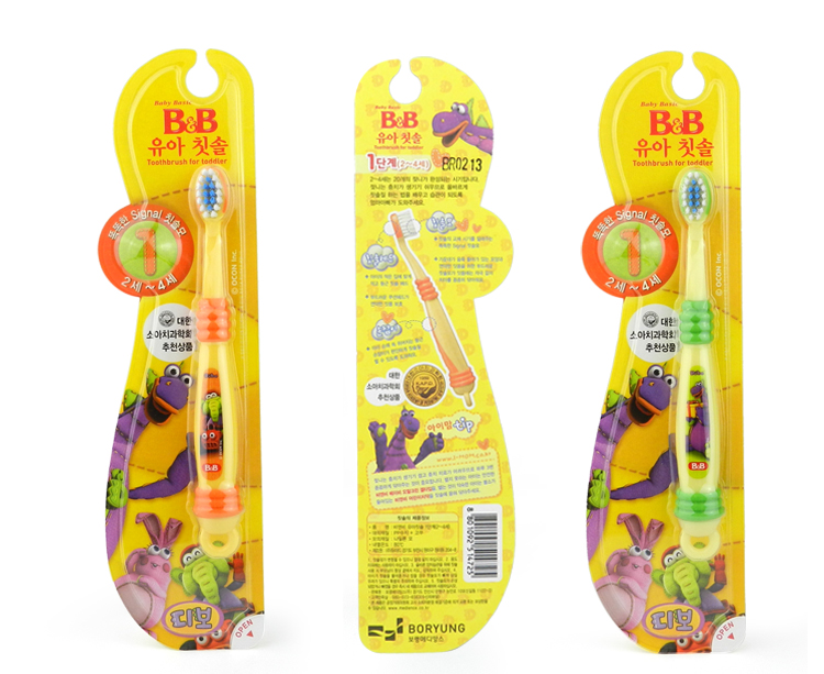 韩国保宁B&B  原装进口幼儿软毛儿童牙刷 儿童用品2-4岁1阶段