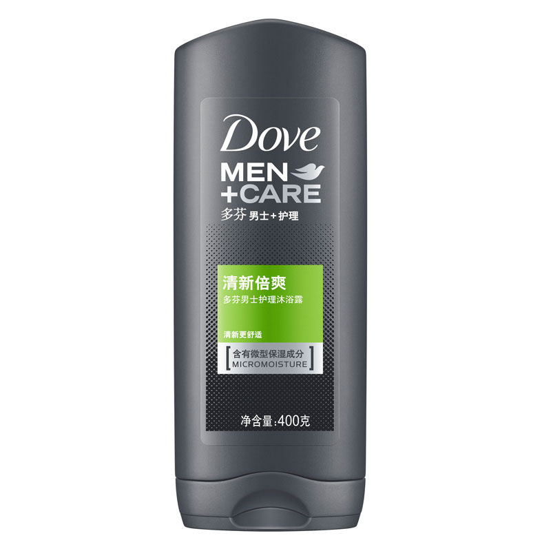 2瓶包邮Dove/多芬沐浴乳男士护理清新倍爽沐浴露400ml清爽薄荷