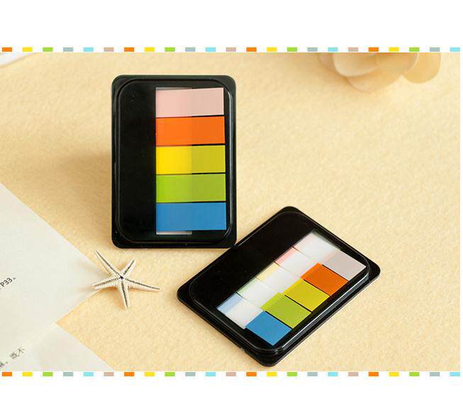Jumen GM05-0046) 5-color PET boxed post-it notes 100 full-color N-time stickers) Fluorescent classification index stickers