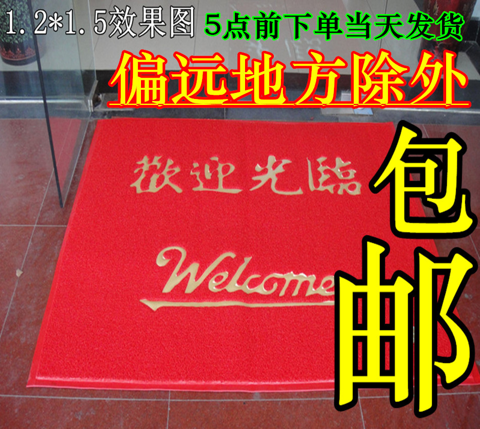 Welcome to the entrance and exit of safe door mat floor mat entrance mat welcome red carpet brushed coil thickened