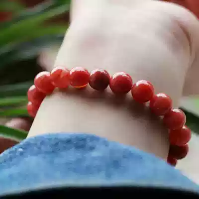 It must be the heart of the lonely South Red full meat agate hand string natural original stone to recruit peach blossom men and women lucky stone accessories hands