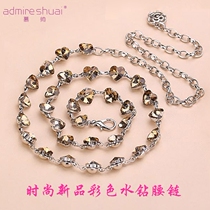 New products belly dance waist chain 100 lap ladies slim belt Water drill Peach Hearts Trend Nepotism Dress With Dress Leather Grass Accessories