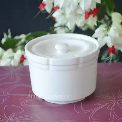 Foreign trade original single tableware new bone china 200ml water-proof saucepan with lid egg cup small soup pot pot stew sea cucumber