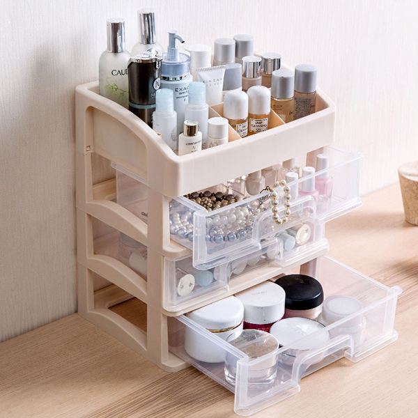 Home Drawer Cosmetic Storage Box Dressing Table Rack Home Drawer Cosmetic Storage Box Dressing Table Rack Desktop Plastic Multilayer Skin Care Products