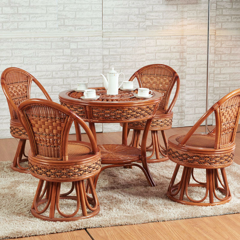 Natural vine chair tea few three or five pieces of coffee casual chair outdoor balcony living room table and chair combination