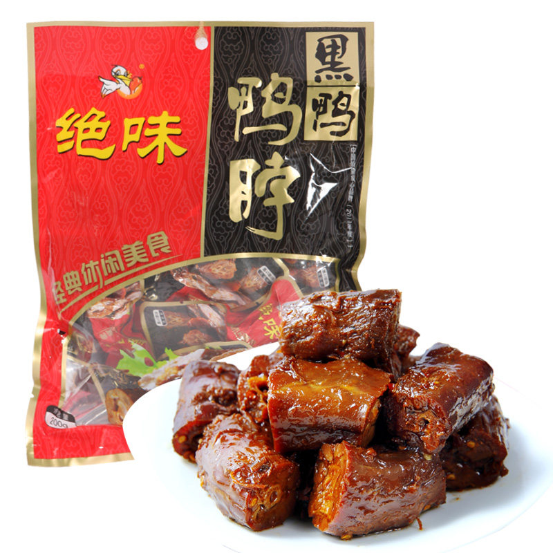 【天猫超市】绝味 鸭肉 甜辣黑鸭鸭脖子200g/袋 湖南 特产 零食