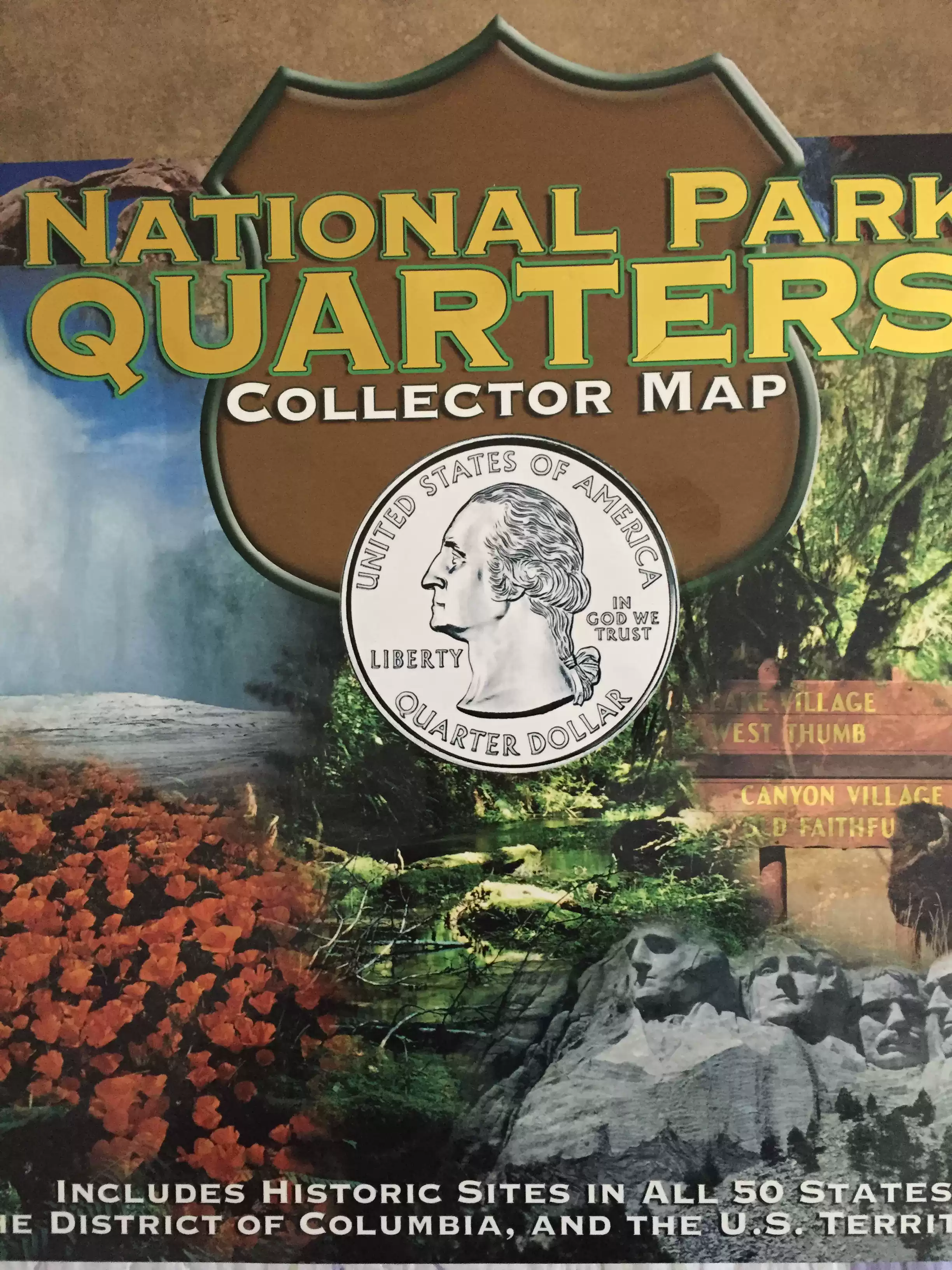 美国国家公园纪念硬币图册25美分硬币收藏定位册不含纪念币珍藏地图册硬币收藏用具文玩收藏工具