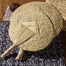 Pu grass woven summer daily fan fan Chinese style gift hand woven wind large round craft Pu fan fan