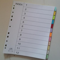 A4 11-hole 12-page paper sorting paper index paper slip paper 1-12 sorting paper index paper 5 copies package
