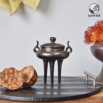 New Chinese Zen home antique high foot incense burner incense lavender sandalwood stove decoration model room coffee table soft decoration