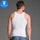 Playboy Men Vest 100% Cotton Mùa hè Thanh niên Thể thao Thở Slim Hurdle Dưới hai Sóng áo lót dây Áo vest