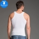 Playboy Men Vest 100% Cotton Mùa hè Thanh niên Thể thao Thở Slim Hurdle Dưới hai Sóng