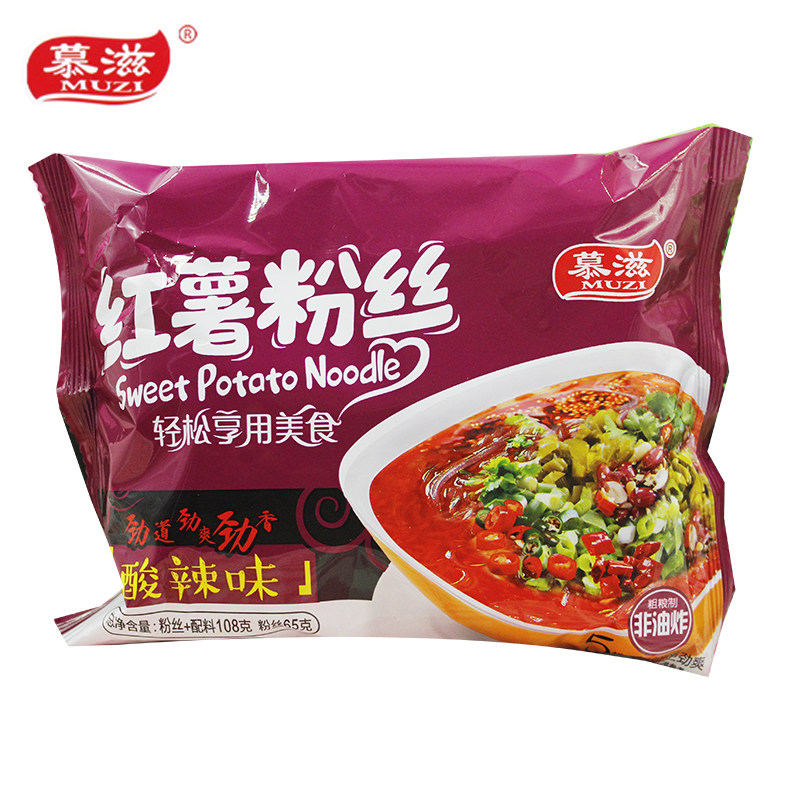 【天猫超市】方便粉丝 慕滋红薯粉丝 酸辣味袋装 108g/袋 超好吃