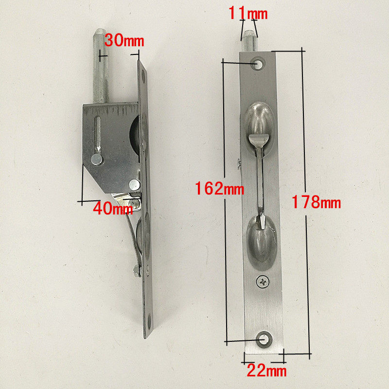 Anti-theft door heaven and earth dark latch double open close the door Panpan invisible stainless steel central control latch mother and child door
