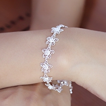 999 sterling silver bracelet ten li peach blossom lady Korean simple personality silver bracelet 99 foot silver student silver jewelry